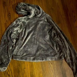 Hollister fuzzy gray sweatshirt